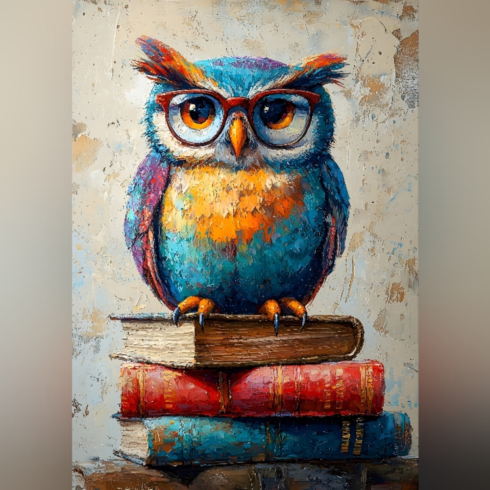 3pc Colorful Owl Prints With Free Gift